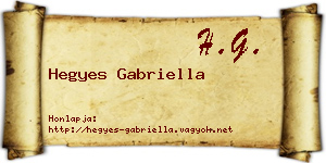 Hegyes Gabriella névjegykártya